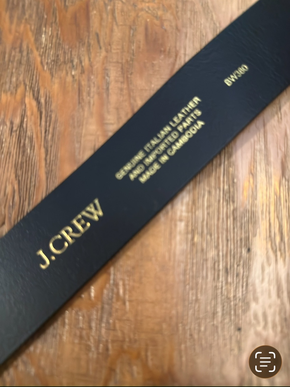 J. Crew Black Leather Belt with Gold Oval Buckle - Picture 3 of 4